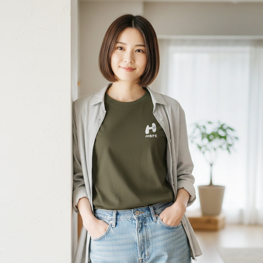 【ステッカー付】7.4oz / “alphabet HOPE” Tシャツ