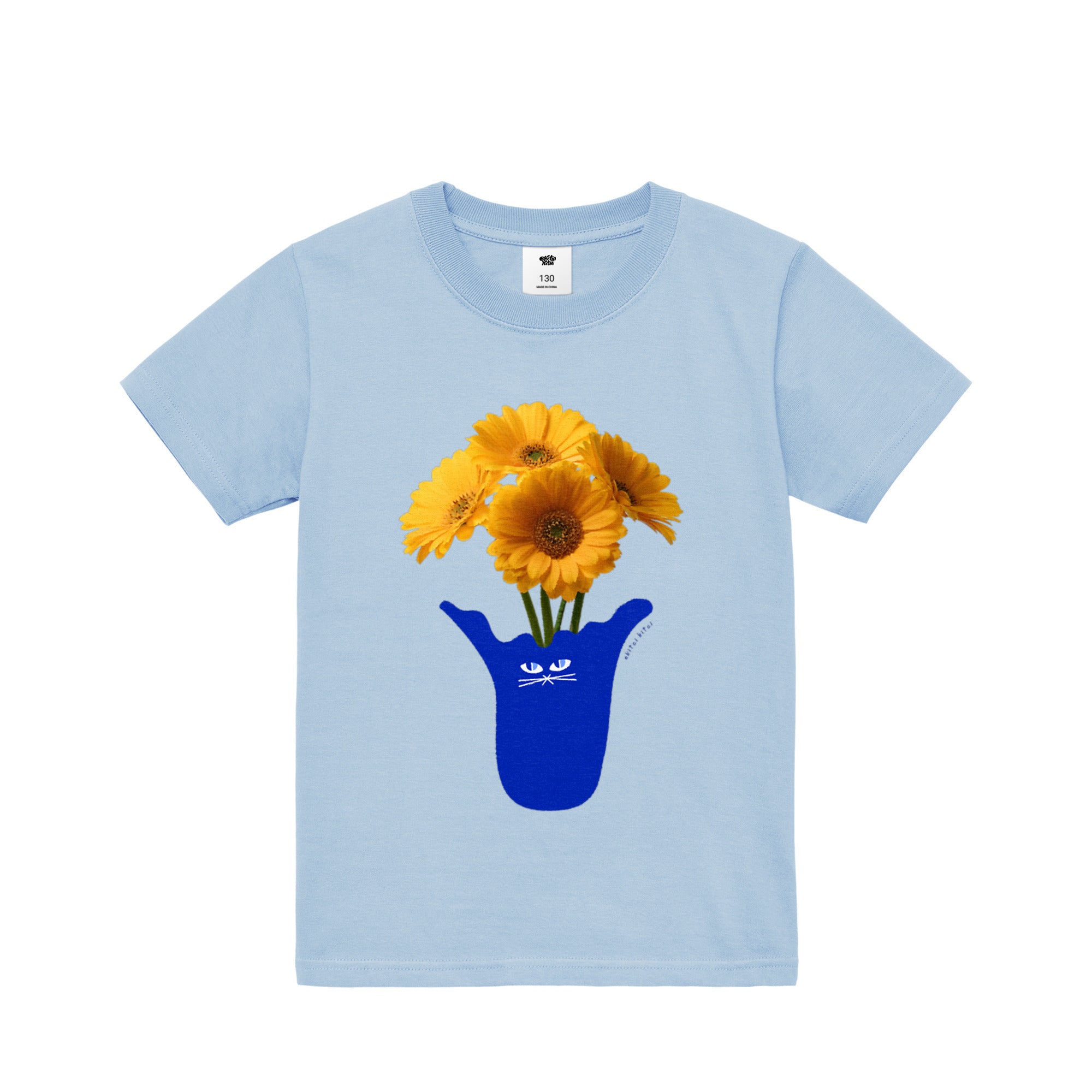 KIDS 5.6oz / “Kiiro ohana” Tシャツ light-blue image