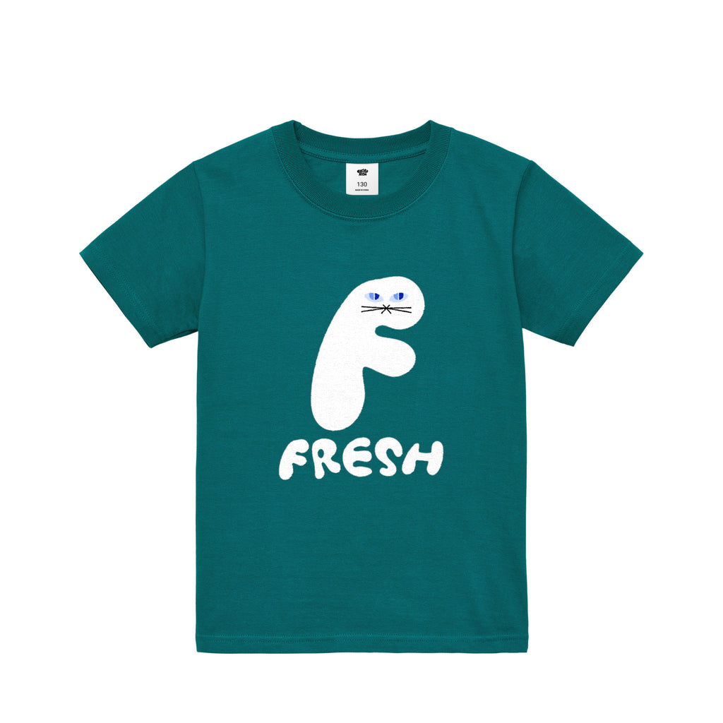 KIDS 5.6oz / "alphabet FRESH" Tシャツ apple-green image