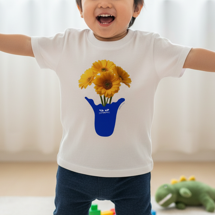 KIDS 5.6oz / “Kiiro ohana” Tシャツ<br>　