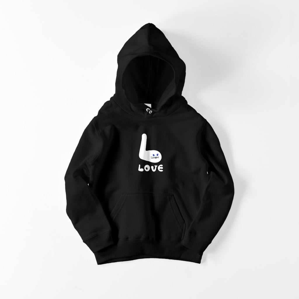 KIDS 8.4oz / "alphabet LOVE" プルオーバーパーカー black image