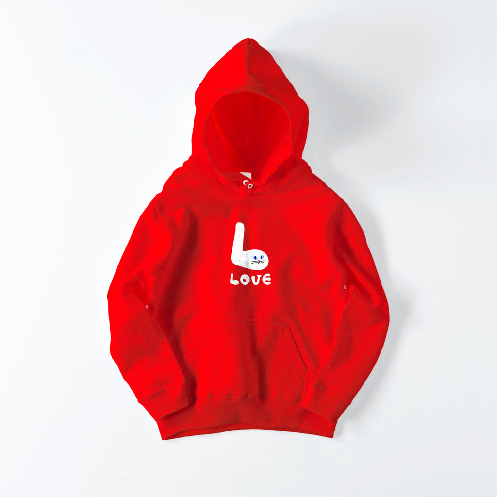 KIDS 8.4oz / "alphabet LOVE" プルオーバーパーカー red image