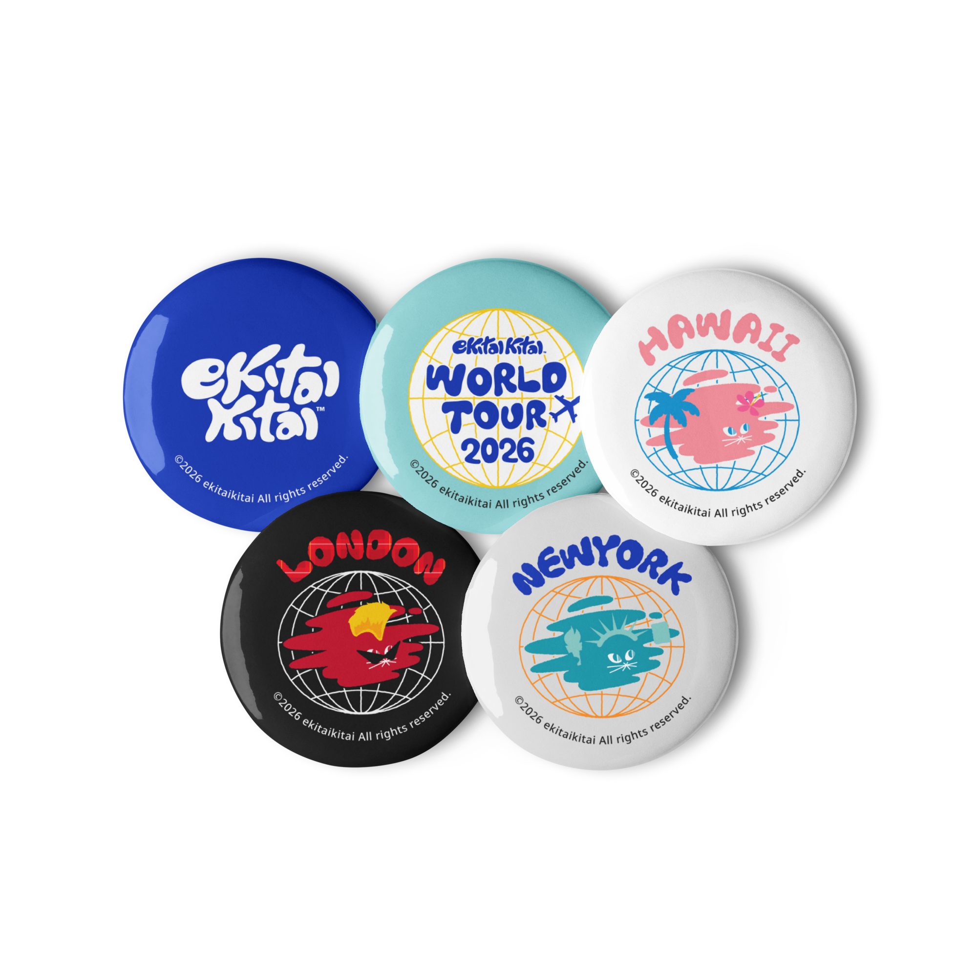 "ekitaikitai WORLD TOUR"  缶バッジセットA