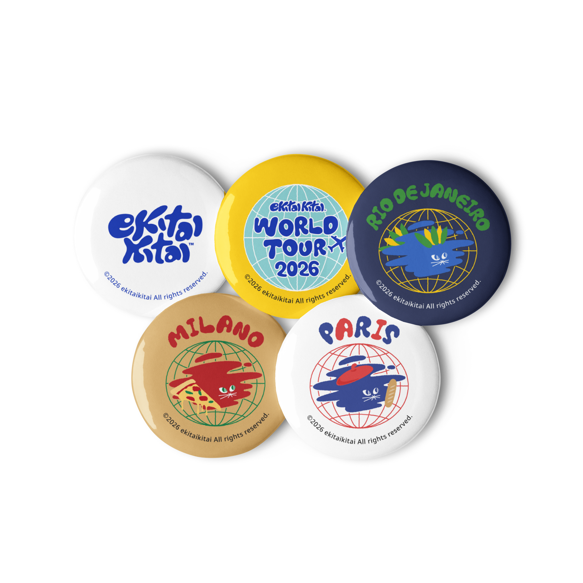 "ekitaikitai WORLD TOUR"  缶バッジセットB