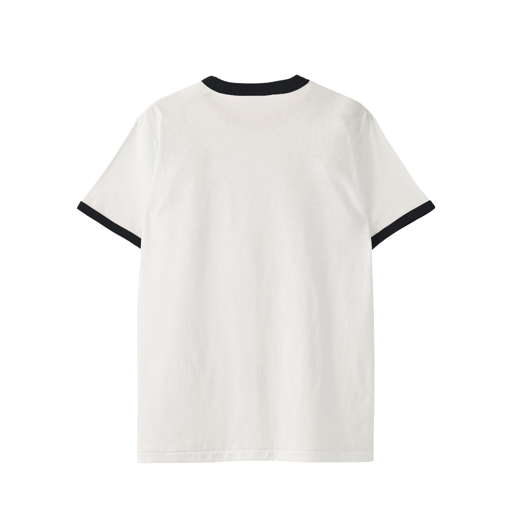 “Cats rule the world”リンガーTシャツ natural-x-sumi-black image