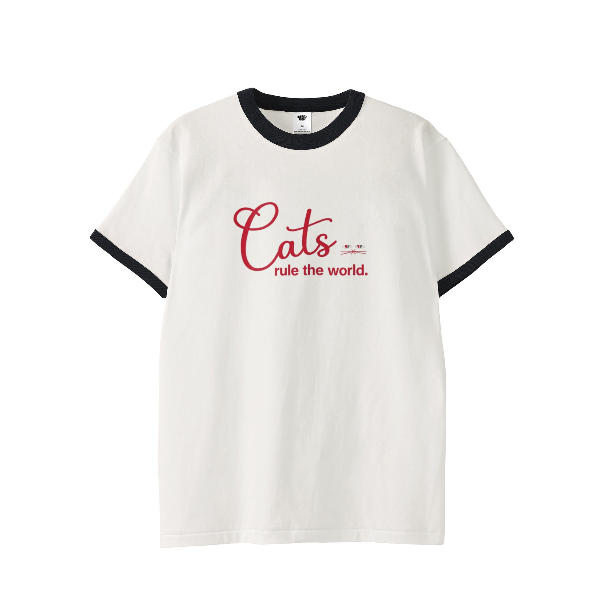 Cats rule the world”リンガーTシャツ – ekitai kitai