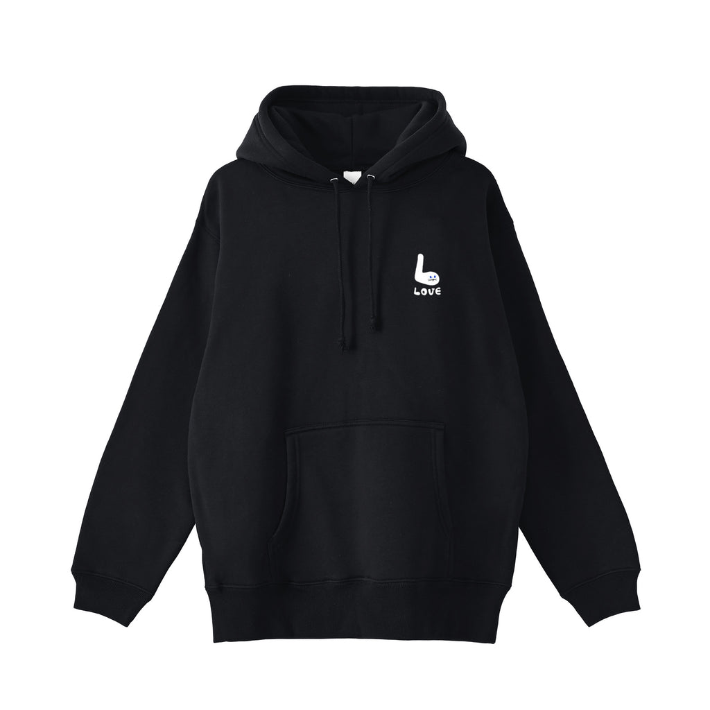 10oz / "alphabet LOVE" プルオーバーパーカー black image