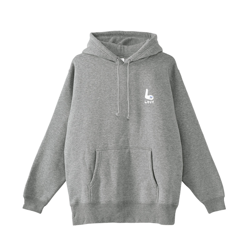 10oz / "alphabet LOVE" プルオーバーパーカー gray image